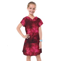 Artsy Red Trees Kids  Drop Waist Dress by allthingseveryone