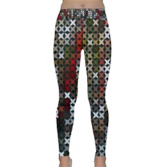 Christmas Cross Stitch Background Classic Yoga Leggings by Celenk