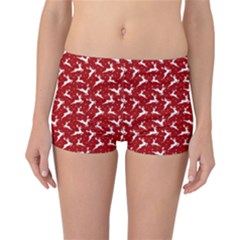 Red Reindeers Reversible Boyleg Bikini Bottoms by patternstudio