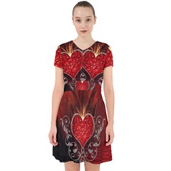 Wonderful Heart With Wings, Decorative Floral Elements Adorable In Chiffon Dress by FantasyWorld7