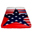 Patriotic American Usa Design Red Fitted Sheet (California King Size) View1