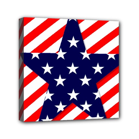 Patriotic Usa Stars Stripes Red Mini Canvas 6  X 6  by Celenk