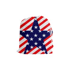 Patriotic Usa Stars Stripes Red Drawstring Pouches (medium)  by Celenk