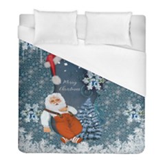 Funny Santa Claus With Snowman Duvet Cover (full/ Double Size) by FantasyWorld7