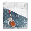 Funny Santa Claus With Snowman Duvet Cover (Full/ Double Size) View1