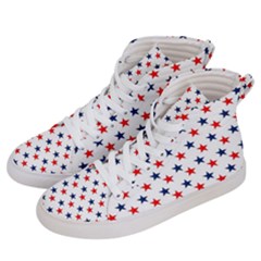 Patriotic Red White Blue Stars Usa Women s Hi-top Skate Sneakers by Celenk