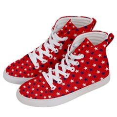 Patriotic Red White Blue Usa Men s Hi-top Skate Sneakers by Celenk