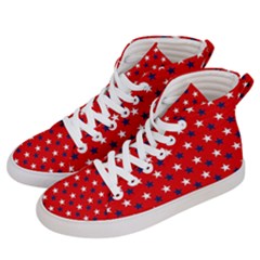 Patriotic Red White Blue Usa Women s Hi-top Skate Sneakers by Celenk