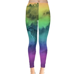 Yellowstone Wolfs Sunset Leggings  by PodArtist