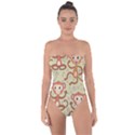 Cute Cartoon Monkeys Pattern Tie Back One Piece Swimsuit View1