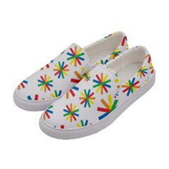 Celebrate Pattern Colorful Design Women s Canvas Slip Ons by Celenk