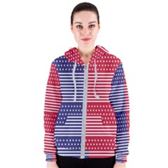 American Flag Patriot Red White Women s Zipper Hoodie by Celenk