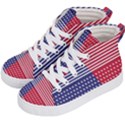 American Flag Patriot Red White Kid s Hi-Top Skate Sneakers View2