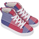 American Flag Patriot Red White Kid s Hi-Top Skate Sneakers View3