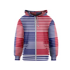 American Flag Patriot Red White Kids  Zipper Hoodie by Celenk