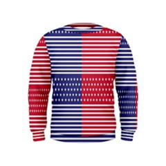 American Flag Patriot Red White Kids  Sweatshirt by Celenk