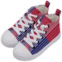 American Flag Patriot Red White Kid s Mid-Top Canvas Sneakers View2