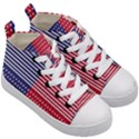 American Flag Patriot Red White Kid s Mid-Top Canvas Sneakers View3