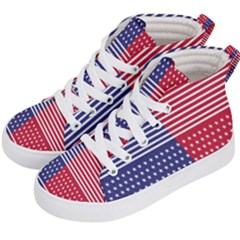 American Flag Patriot Red White Kid s Hi-top Skate Sneakers by Celenk