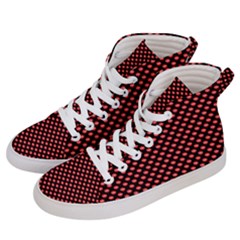 Sexy Red And Black Polka Dot Women s Hi-top Skate Sneakers by PodArtist