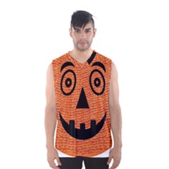 Fabric Halloween Pumpkin Funny Men s Basketball Tank Top by Celenk