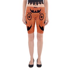 Fabric Halloween Pumpkin Funny Yoga Cropped Leggings by Celenk