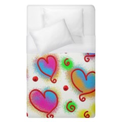 Love Hearts Shapes Doodle Art Duvet Cover (single Size) by Celenk