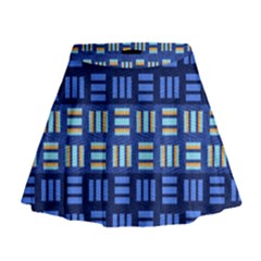 Textiles Texture Structure Grid Mini Flare Skirt by Celenk