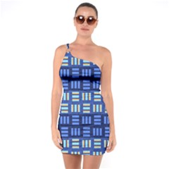 Textiles Texture Structure Grid One Soulder Bodycon Dress by Celenk