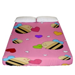 Bee Mine Valentine Fitted Sheet (king Size) by Bigfootshirtshop