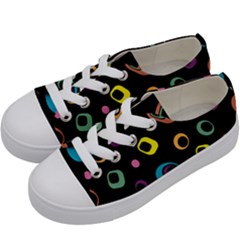 Abstract Background Retro 60s 70s Kids  Low Top Canvas Sneakers by Celenk