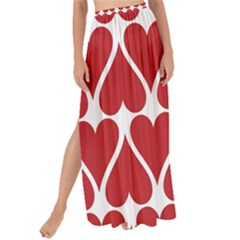 Hearts Pattern Seamless Red Love Maxi Chiffon Tie-up Sarong by Celenk