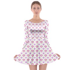 Pixel Hearts Long Sleeve Skater Dress by jumpercat