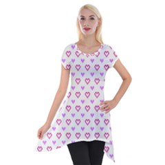 Pixel Hearts Short Sleeve Side Drop Tunic by jumpercat