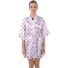 Pixel Hearts Quarter Sleeve Kimono Robe by jumpercat