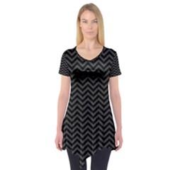 Dark Chevron Short Sleeve Tunic  by jumpercat