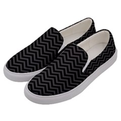 Dark Chevron Men s Canvas Slip Ons by jumpercat