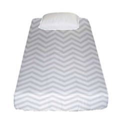 Light Chevron Fitted Sheet (single Size) by jumpercat