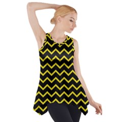 Yellow Chevron Side Drop Tank Tunic by jumpercat