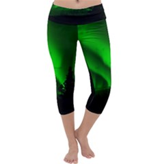 Aurora Borealis Northern Lights Capri Yoga Leggings by BangZart