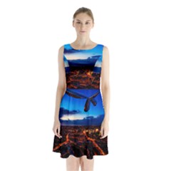 The Hague Netherlands City Urban Sleeveless Waist Tie Chiffon Dress by BangZart