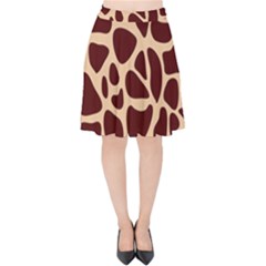 Animal Print Girraf Patterns Velvet High Waist Skirt by BangZart