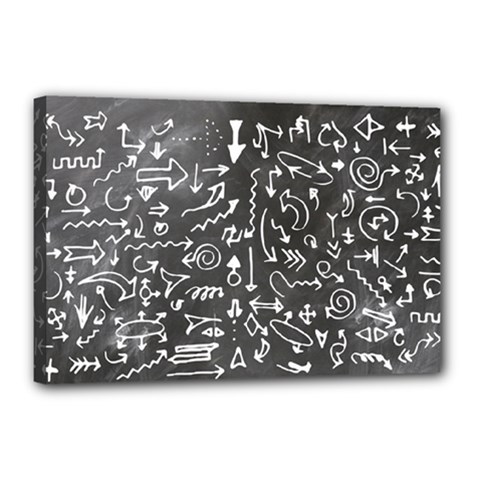 Arrows Board School Blackboard Canvas 18  X 12  by BangZart