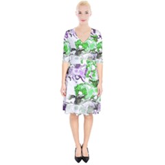 Horse Horses Animal World Green Wrap Up Cocktail Dress by BangZart