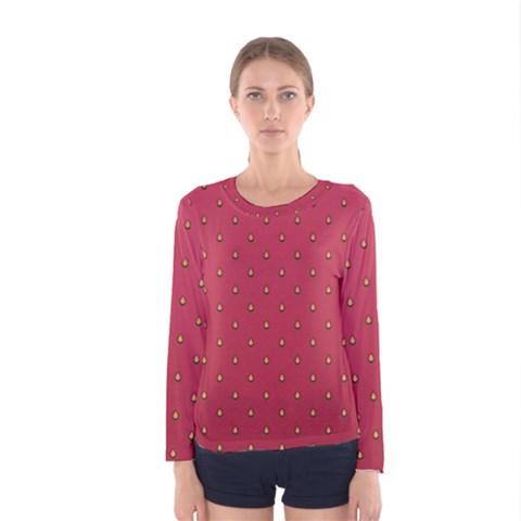 Strawberry Pattern Women s Long Sleeve Tee by jumpercat