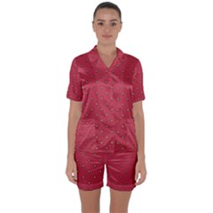 Strawberry Pattern Satin Short Sleeve Pyjamas Set by jumpercat