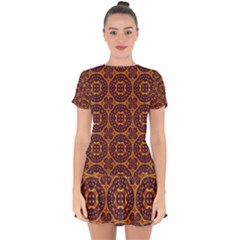 Geometric Pattern Drop Hem Mini Chiffon Dress by linceazul