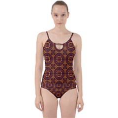 Geometric Pattern Cut Out Top Tankini Set by linceazul