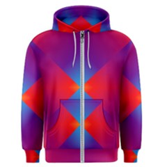 Geometric Blue Violet Red Gradient Men s Zipper Hoodie by BangZart