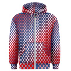 Dots Red White Blue Gradient Men s Zipper Hoodie by BangZart